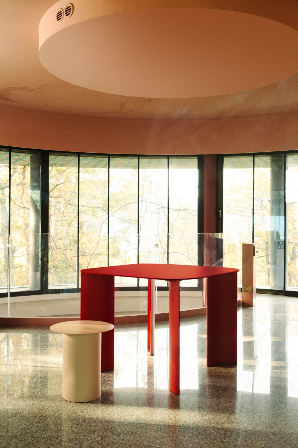 India S Outdoor Table Red Fire by Marco Ripa at Savannah Bay Gallery Outdoor