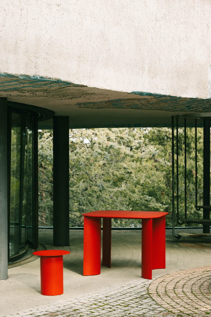 India S Outdoor Table Red Fire by Marco Ripa at Savannah Bay Gallery Outdoor