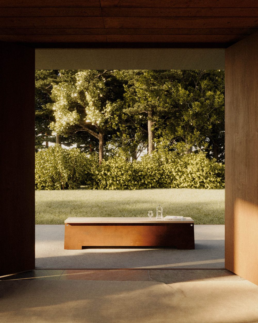 Corten Outdoor Bench 64 by Frama at Savannah Bay Gallery Outdoor-12