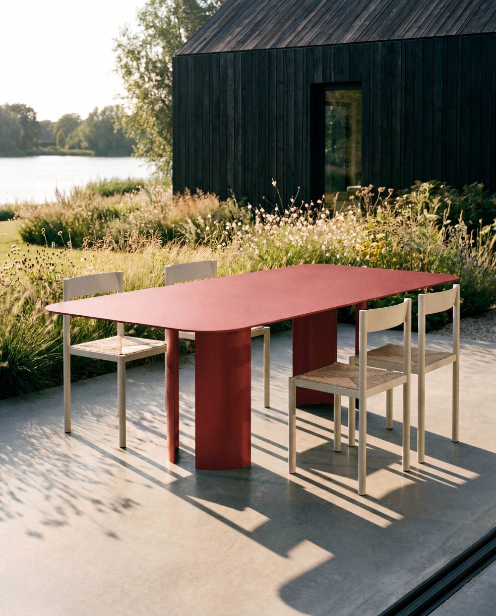 India Outdoor Dining Table L Red by RIPA Savannah Bay Gallery Outdoor