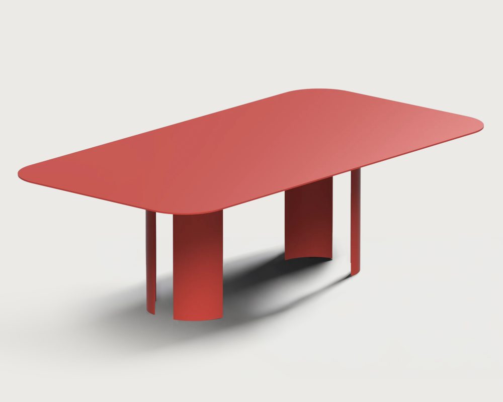India Outdoor Dining Table L Red by RIPA Savannah Bay Gallery Outdoor