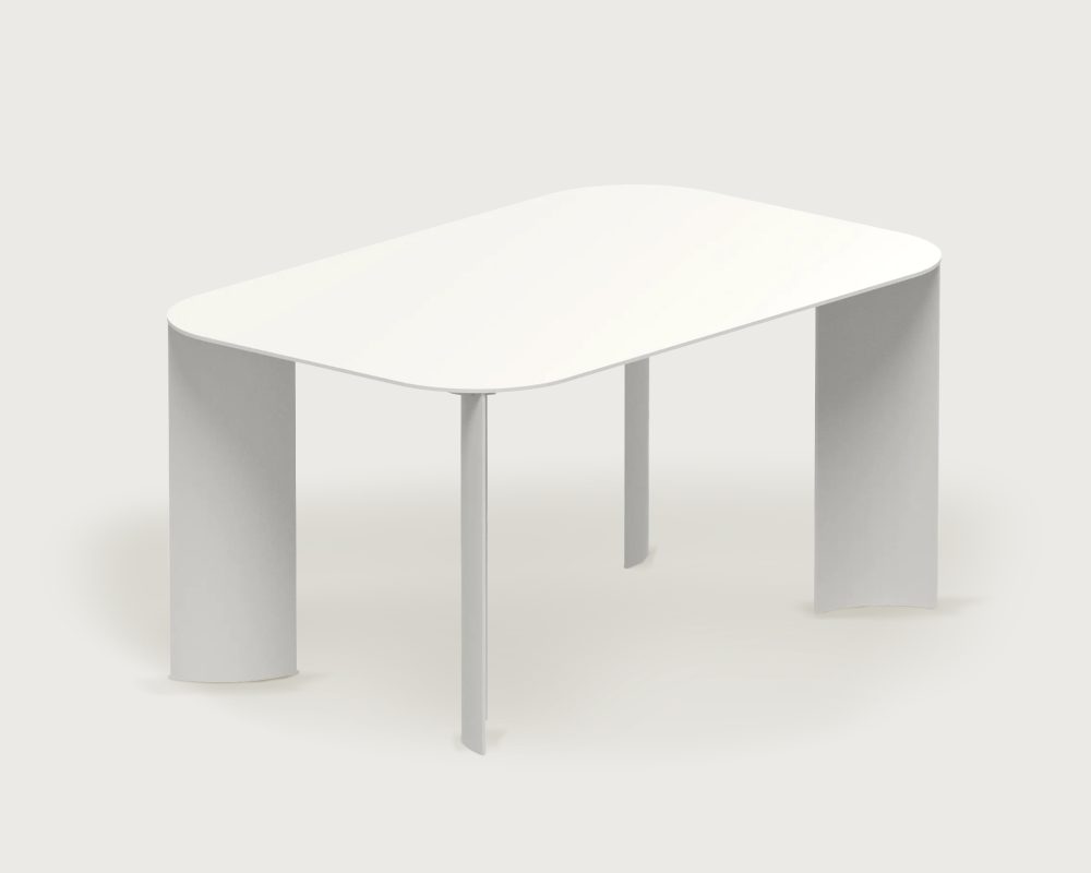 India Outdoor Table M White by Marco Ripa at Savannah Bay Gallery Outdoor